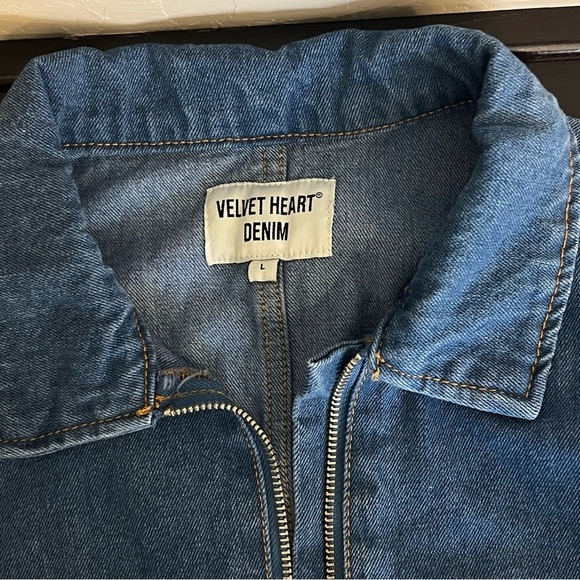Velvet Heart denim jumpsuit, 100% Cotton, short sleeve size L - Picture 2 of 16